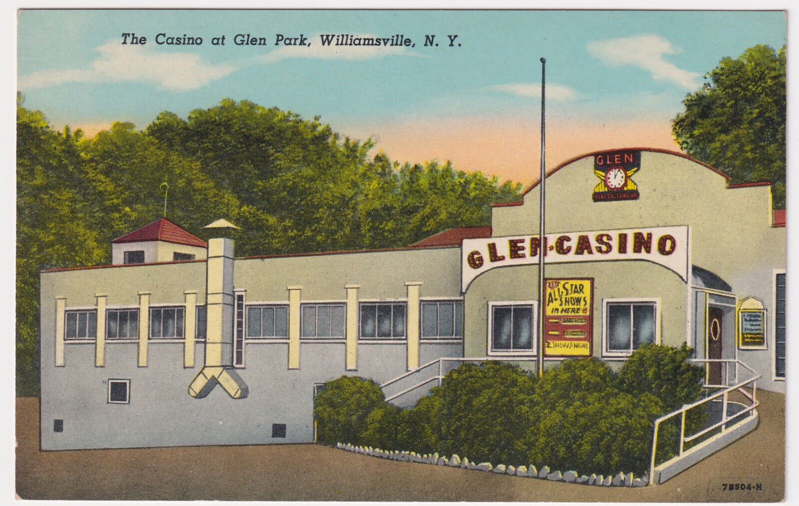 NEW YORK WILLIAMSVILLE THE CASINO AT GLEN PARK, PUBLISHED BY CURTEICH CIRCA 1940