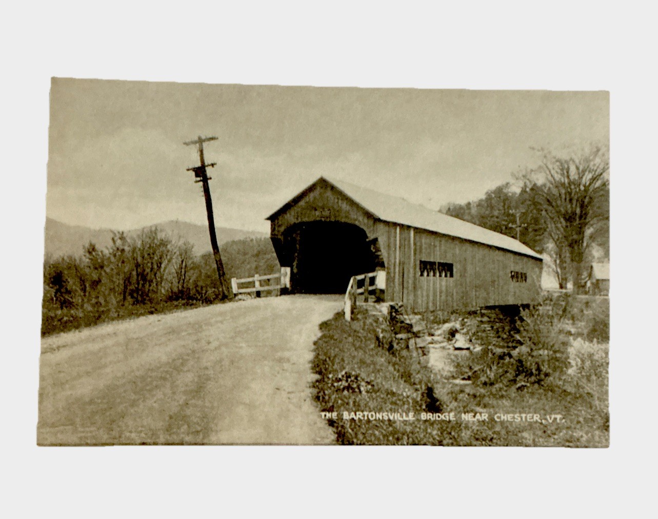 c1915 Collotype Postcard Bartonsville Covered Bridge Near Chester VT Unposted c1915 Collotype Postcard Bartonsville Covered Bridge Near Chester VT Unposted