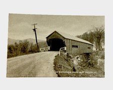c1915 Collotype Postcard Bartonsville Covered Bridge Near Chester VT Unposted picture