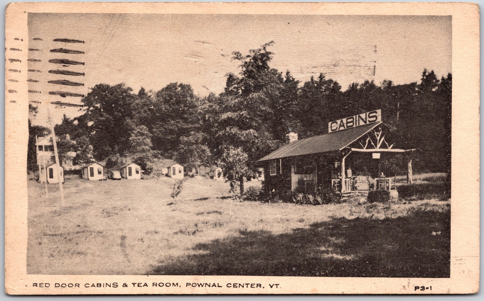 Vermont VT, 1938 Red Door Cabins & Tea Room, Pownal Center, Vintage Postcard Vermont VT, 1938 Red Door Cabins & Tea Room, Pownal Center, Vintage Postcard