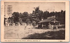Vermont VT, 1938 Red Door Cabins & Tea Room, Pownal Center, Vintage Postcard picture