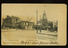 080521 ODD FELLOWS BLOCK TOWN HALL VINTAGE WALLINGFORD CT POSTCARD c1906 picture