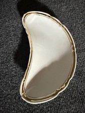 White Germany Porcelain Crescent Bone Dish with Gold Trim picture