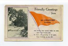 Antique Pennant Postcard Friendly Greetings from South Strafford VT, 1920 picture