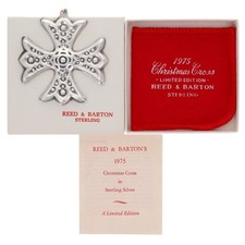 Reed Barton 1975 Sterling Silver Christmas Cross Ornament Religious Vintage 925 picture