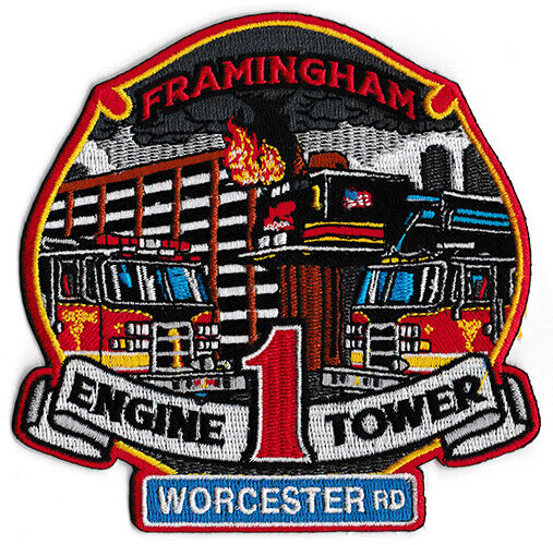 Framingham, MA Engine1 Tower Ladder 1 Worcester Rd NEW Apparatus Fire Patch
