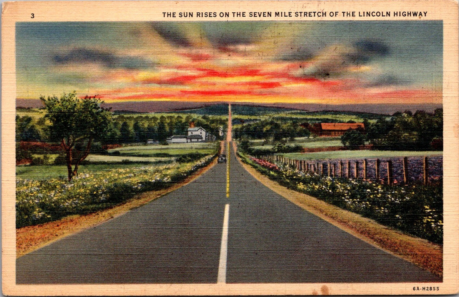 Sunrise Lincoln Highway Alleghenies PA 1941 Vintage Postcard 5PA10-022 Sunrise Lincoln Highway Alleghenies PA 1941 Vintage Postcard 5PA10-022