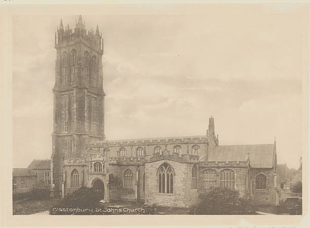 GLASTENBURY ST JOHN'S CHURCH GLASTENBURY ENGLAND Historic Old Photo