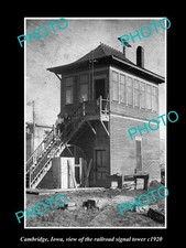 Cambridge Iowa The Railroad Signal Tower c1920 Old Large Historic Photo picture