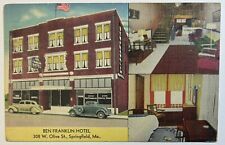 Ben Franklin Hotel Springfield, Missouri Linen Building Postcard, Posted 1942 picture