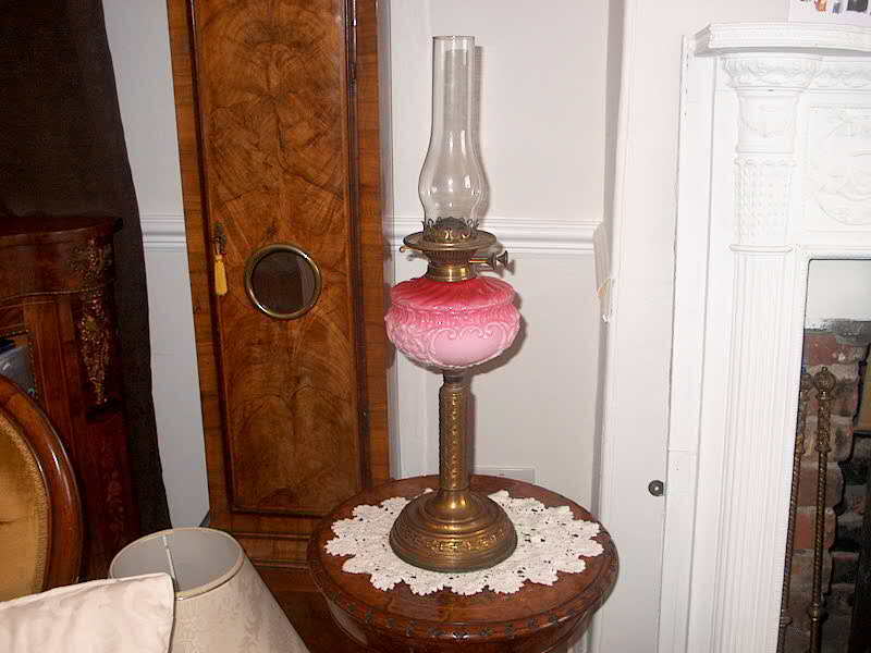  Victorian Pink Cranberry Oil Lamp Superb Quality