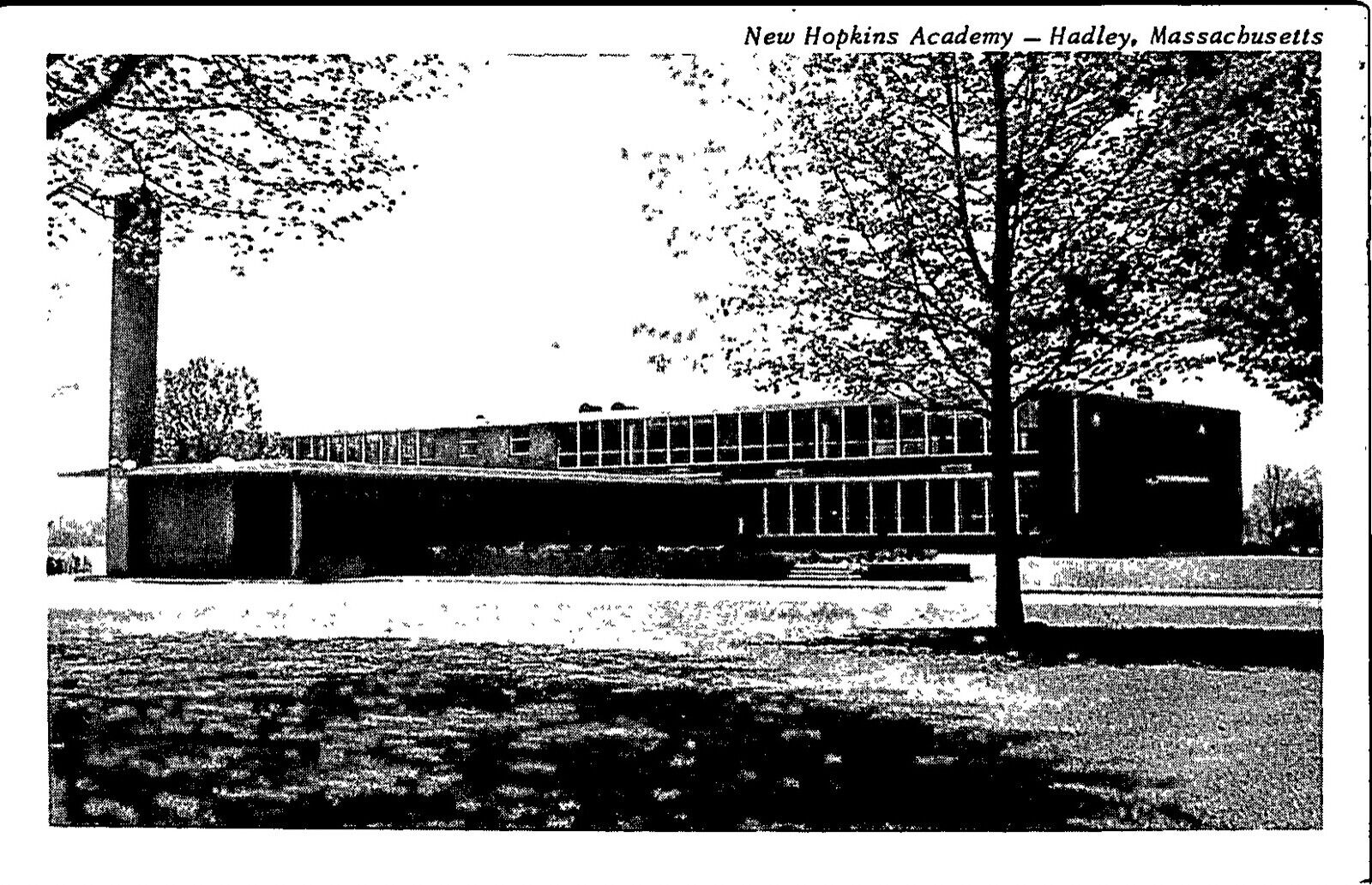 Postcard New Hopkins Academy Hadley Massachusetts MA 7-12 Grade Rare