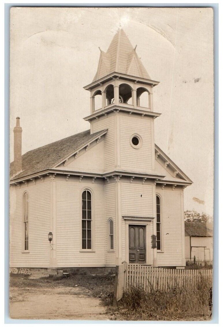 c1910's Church Bell Tower View Williamstown New Jersey NJ RPPC Photo Postcard
