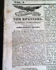 Very Rare DOVER NH Strafford County New Hampshire Short Lived 1828 old Newspaper picture