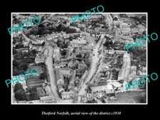 OLD 8x6 HISTORIC PHOTO THETFORD ENGLAND AERIAL VIEW OF DISTRICT c1930 4 picture