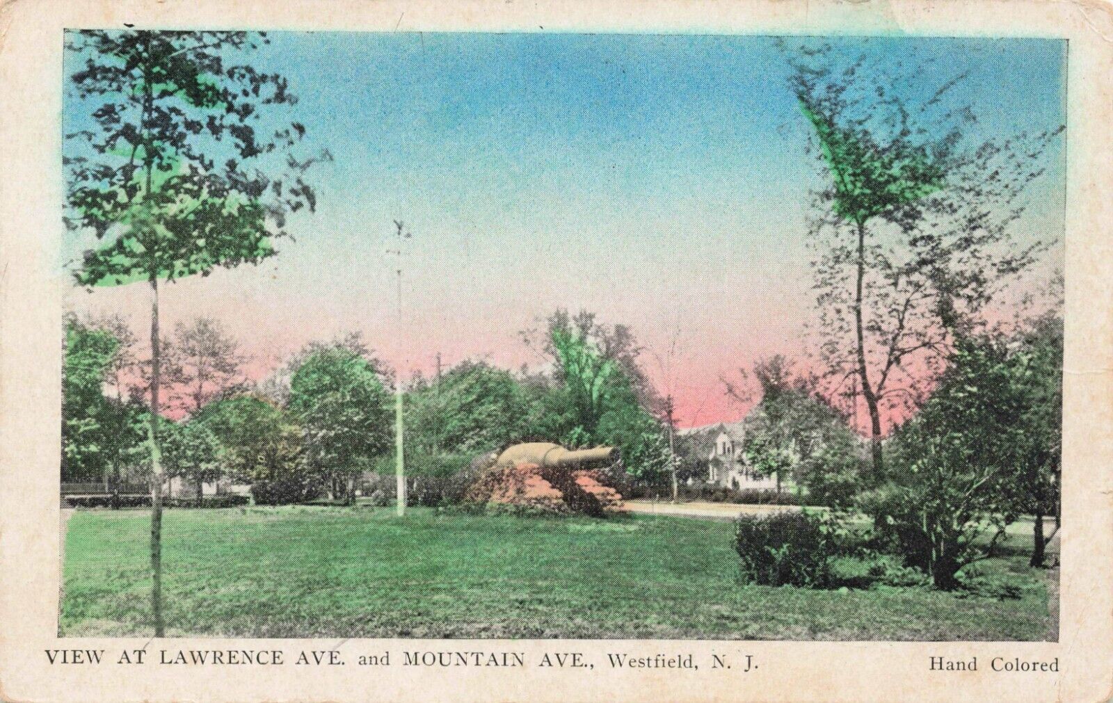 View at Lawrence Ave & Mountain Ave., Westfield, NJ Stamped & Posted 1929
