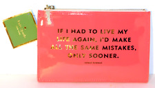 Kate Spade Same Mistakes Coral Pencil Pouch Bag Case NWT picture