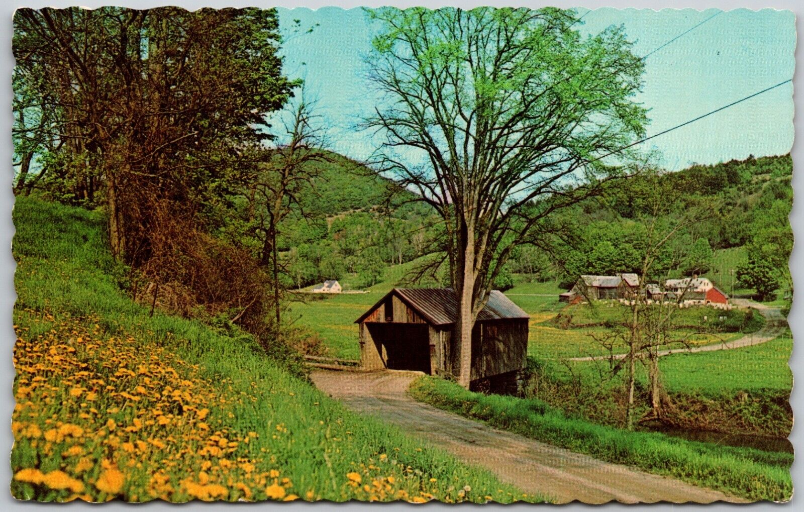 Cilley Covered Bridge  - Tunbridge Vermont Over White River - 1969 Postcard 9091