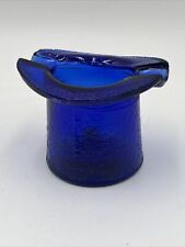 Vintage 1940’s-50’s Lowell Hand Cream/Deodorant Cobalt Blue Top Hat Ashtray picture