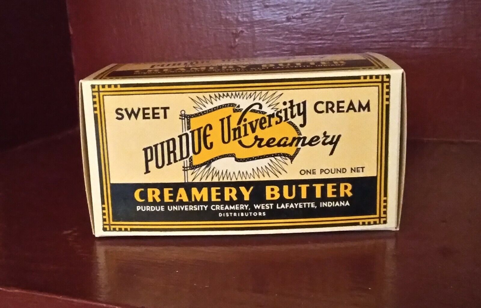 Purdue University Creamery butter box from the 1960's New never used 