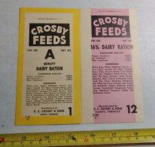 Vintage E. C. Crosby & Sons Feeds Danby Vermont Advertising Cardstock Lot picture