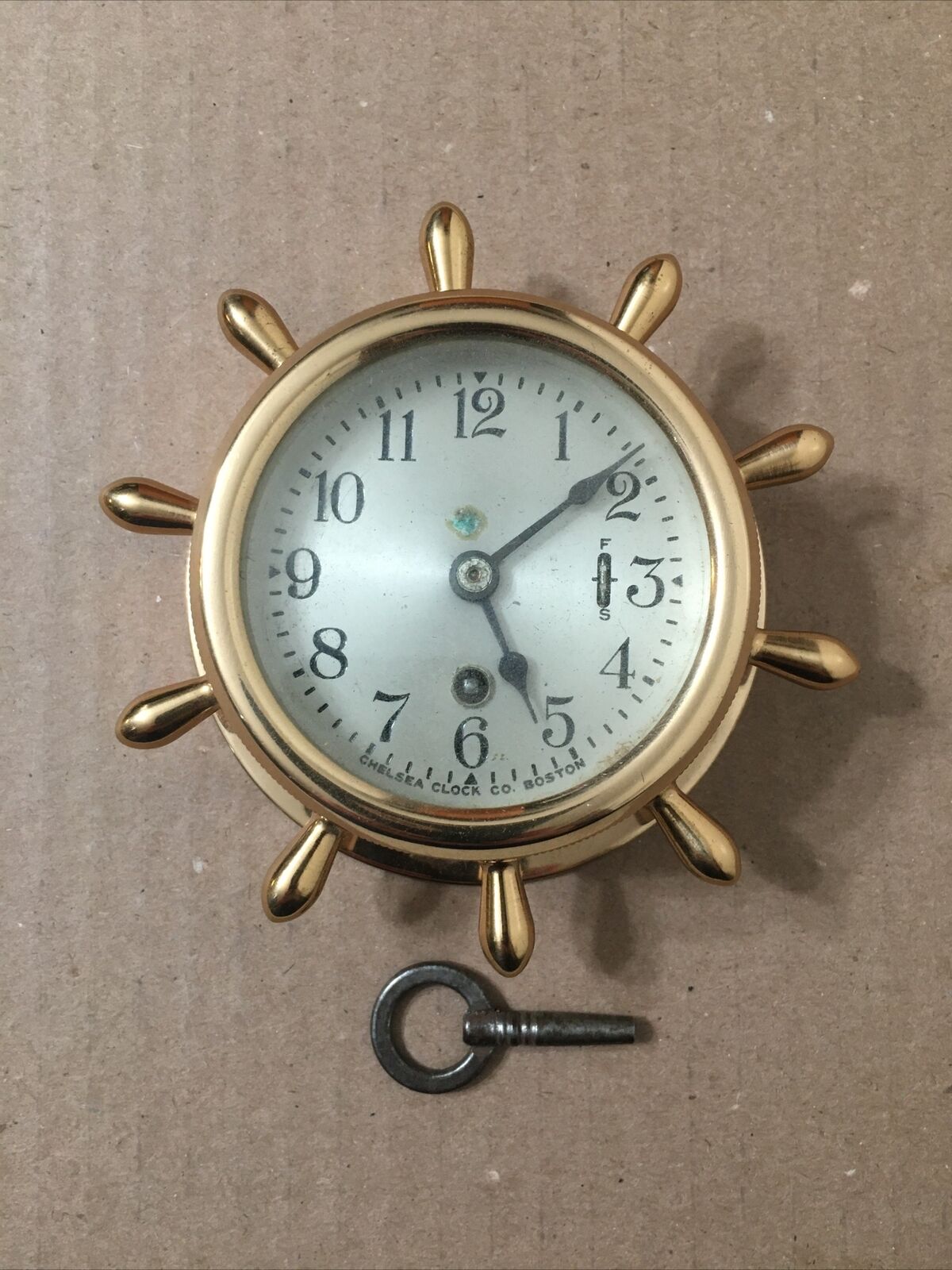 Vintage Small Size 3” Dial Chelsea Yacht Wheel Clock