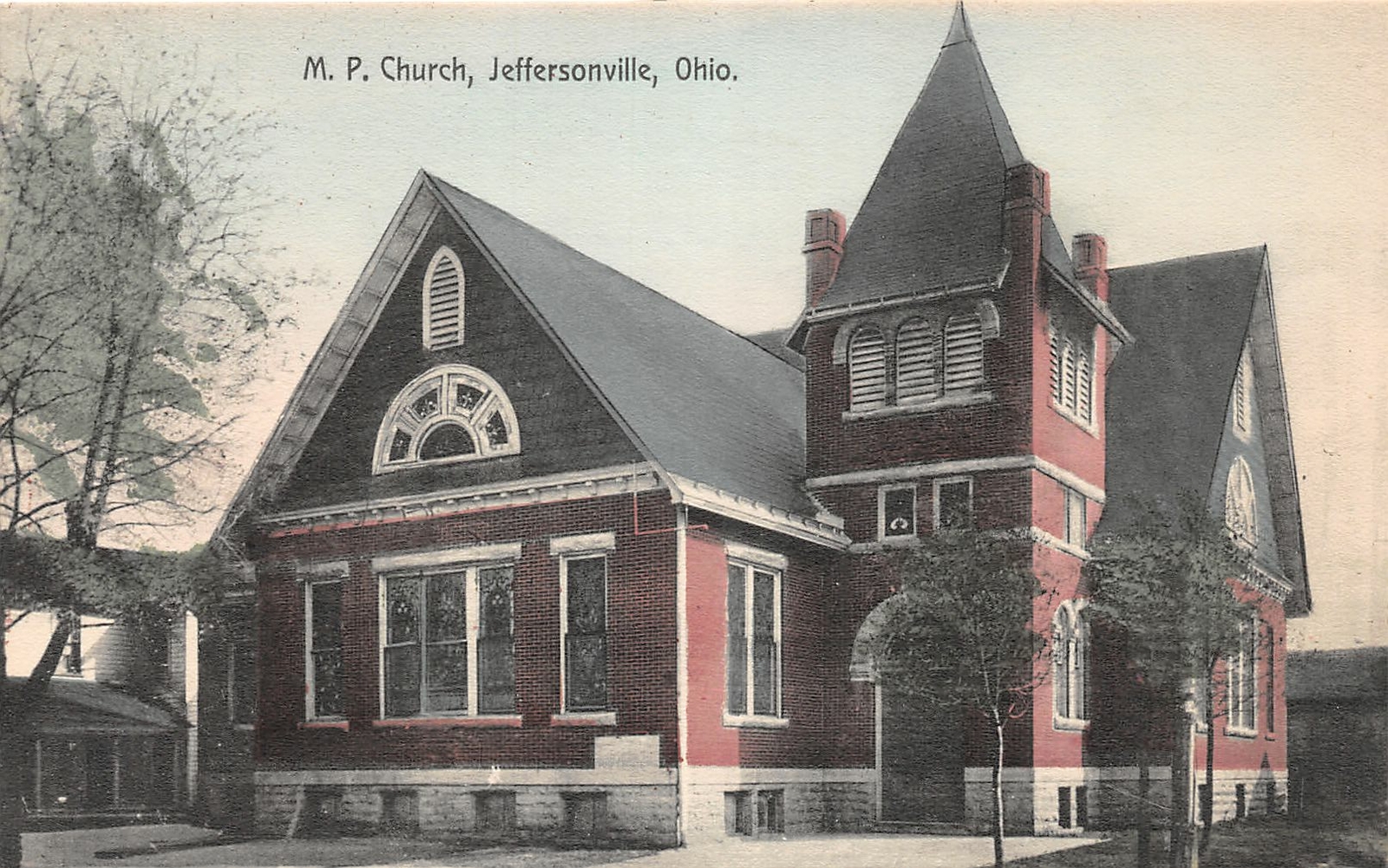 H95/ Jeffersonville Ohio Postcard c1910 Kraemer Art M.P Church 1