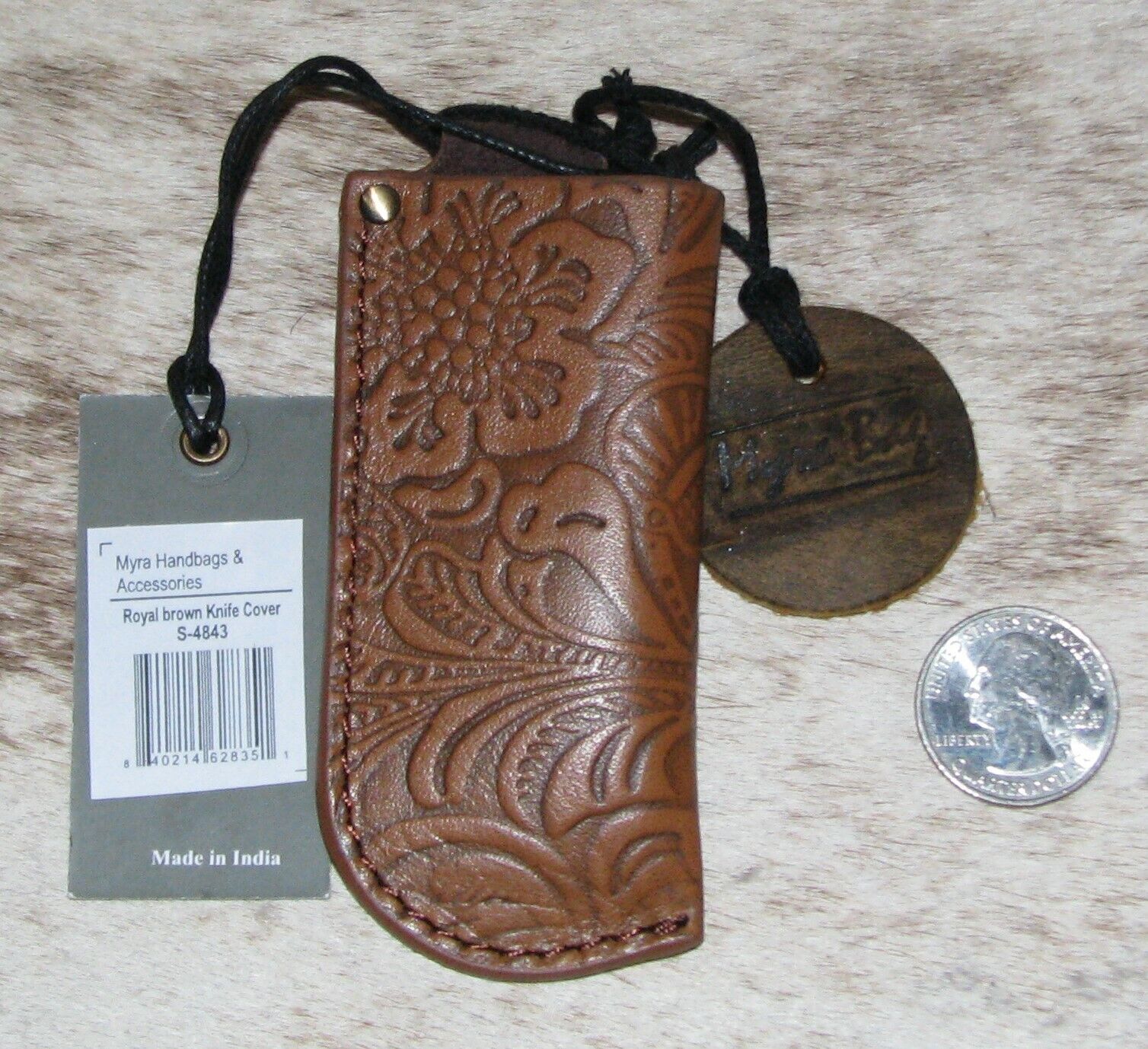 Embossed Leather #4843 Small Knife Sheath 1.75\
