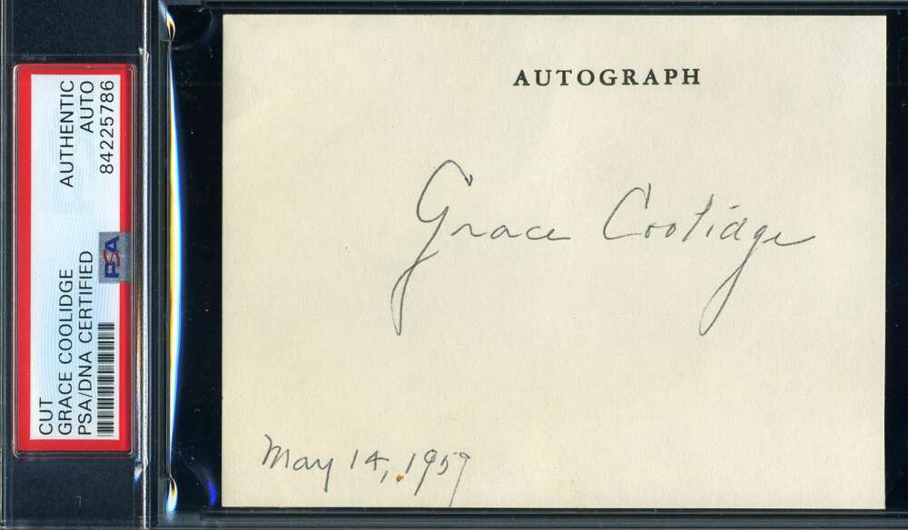 Grace Coolidge Calvin PSA DNA Coa Hand Signed Note Card Autograph