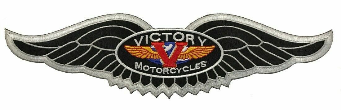 Victory Motorcycles Iron On/ Sew On Biker Back Patch (XXL-11 Inch) Black