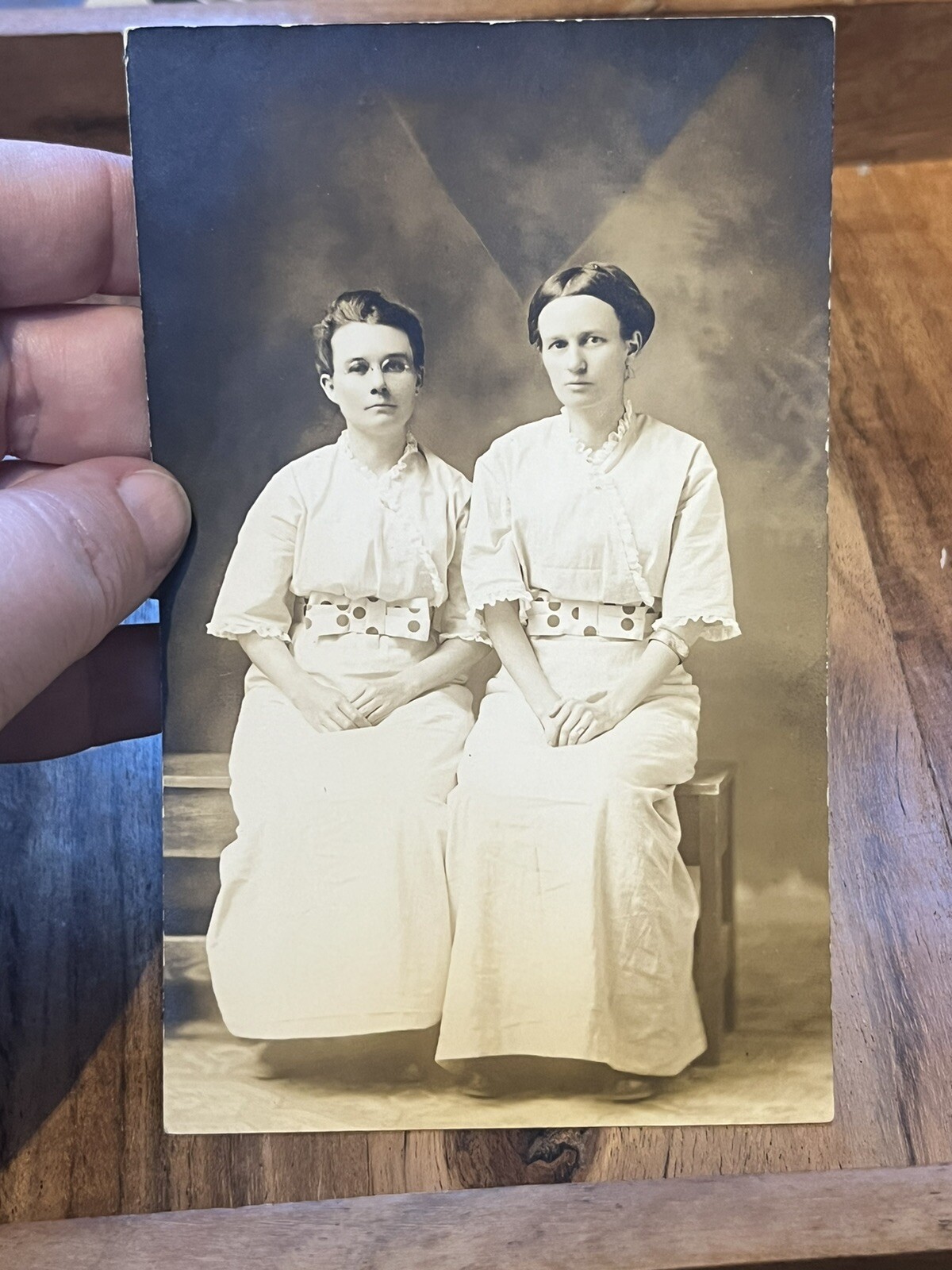 Real photo Postcard Named Intense Women Eliza Howe Mary Redford Matching Dress Real photo Postcard Named Intense Women Eliza Howe Mary Redford Matching Dress