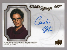 CAROLINE BLISS AS MISS MONEYPENNY 2020 UPPER DECK JAMES BOND STAR SIGNINGS AUTO picture