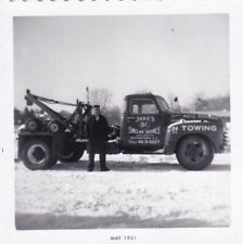 Original Snapshot Photo SINCLAIR GAS TOW TRUCK Williamstown 1961 New Jersey 130 picture