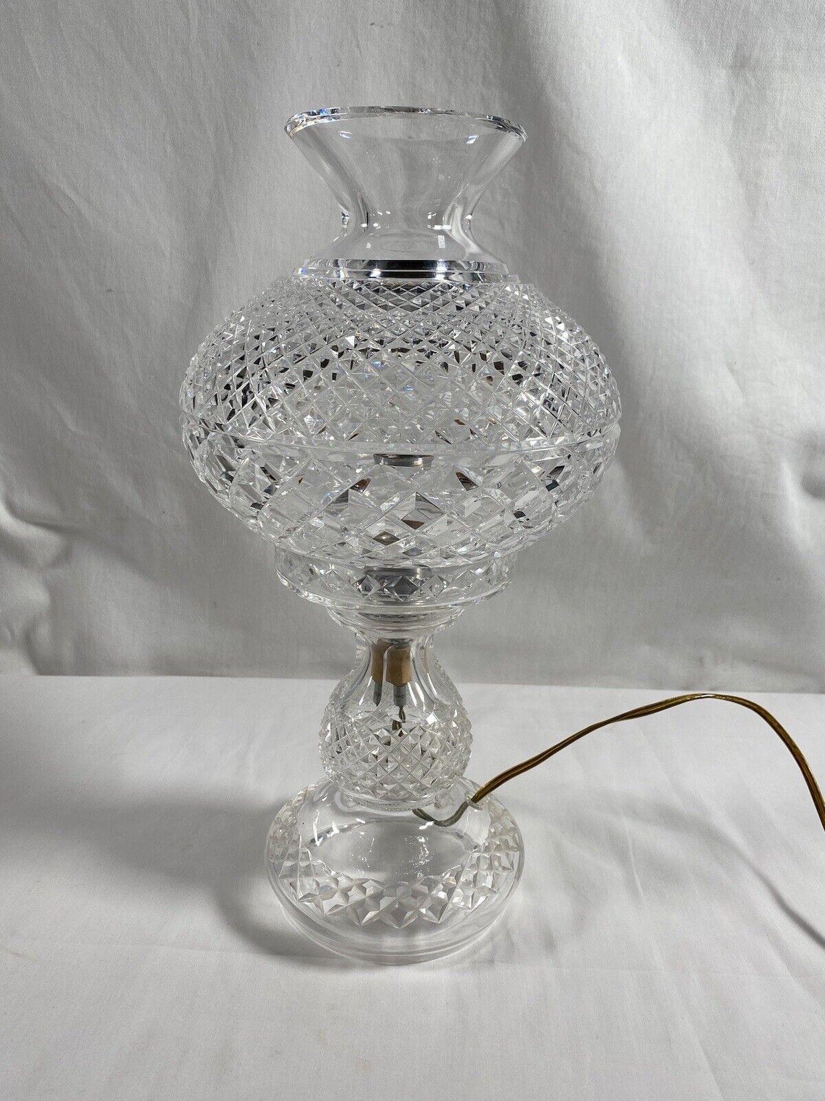 Waterford Cut Crystal Glass Alana Inishmore Boudoir Hurricane Table Lamp 14\