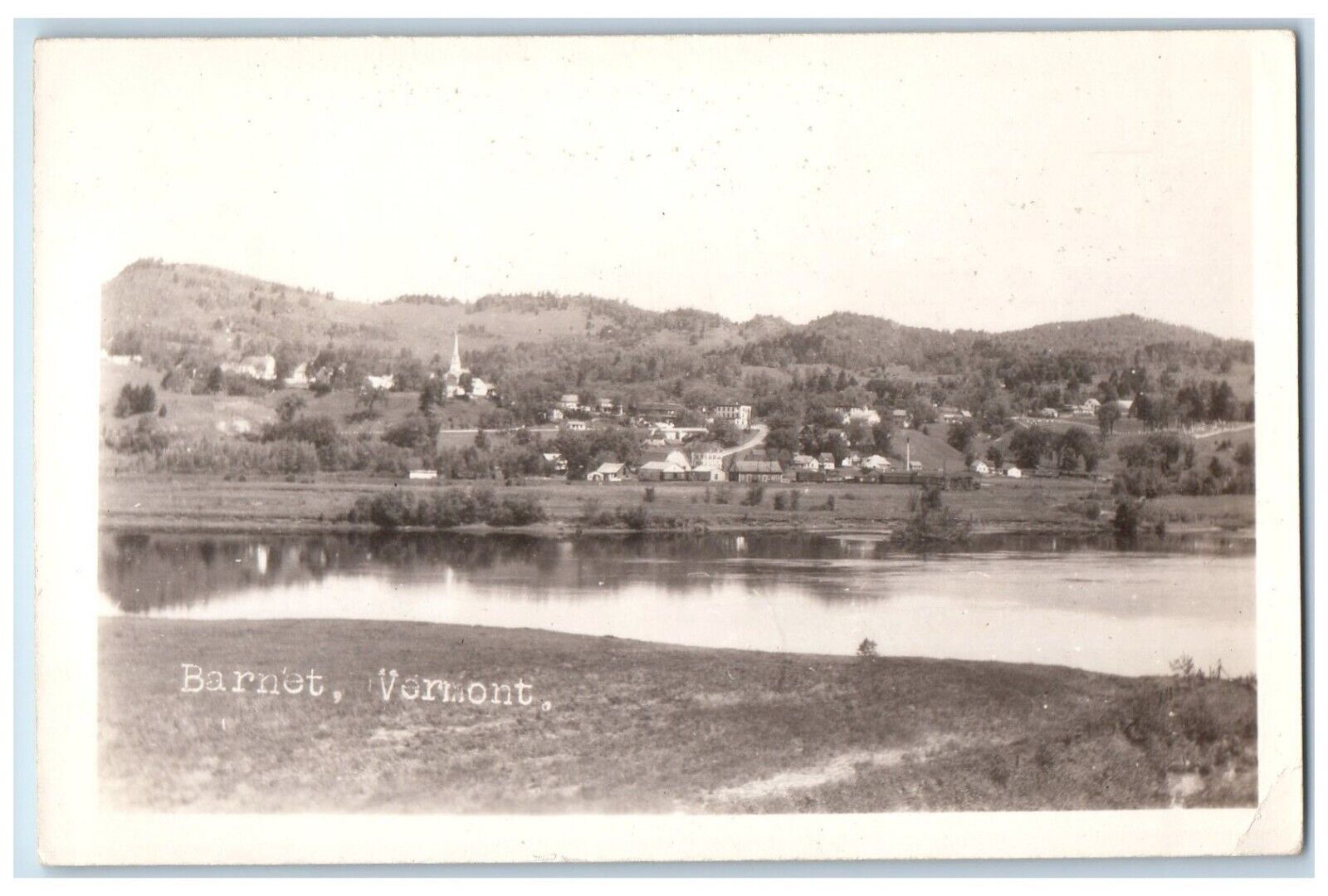 c1940's River Side View of Barnet Vermont VT RPPC Photo Unposted Postcard