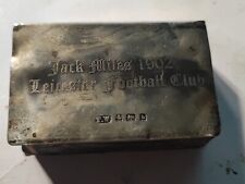 Antique Matchbox sterling silver Leicester FC 1902 Jack Miles England football picture