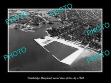 OLD LARGE HISTORIC PHOTO OF CAMBRIDGE MARYLAND AERIAL VIEW OF THE CITY c1940 2 picture