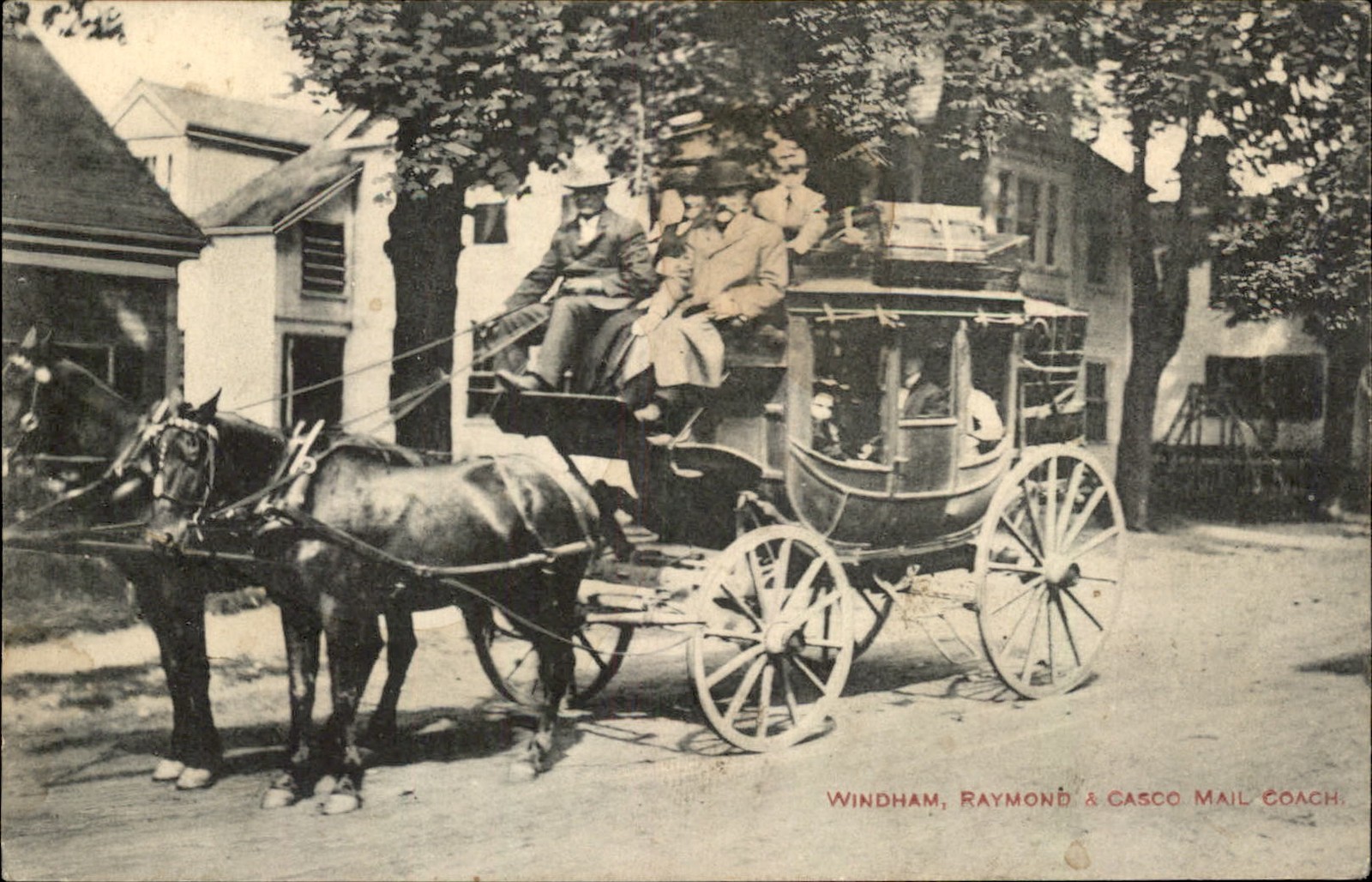 Windham ME Mail Coach Charles L. Sawyer c1900s-10s Vintage Postcard bhn