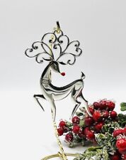 BRIGHTON SILVERPLATE AND ENAMEL RUDOLPH CHRISTMAS ORNAMENT #1 picture