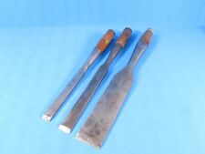 lot of 3 stout Underhill Edge Tool Co square edge wood chisels 3/4 1 & 2
