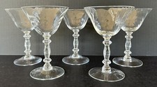 Cambridge Glass Caprice Clear Optic Champagne Glasses 5 3/4