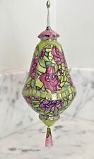 Bradford Editions Louis Tiffany Stained Glass Style Porcelain ORNAMENT Floral picture