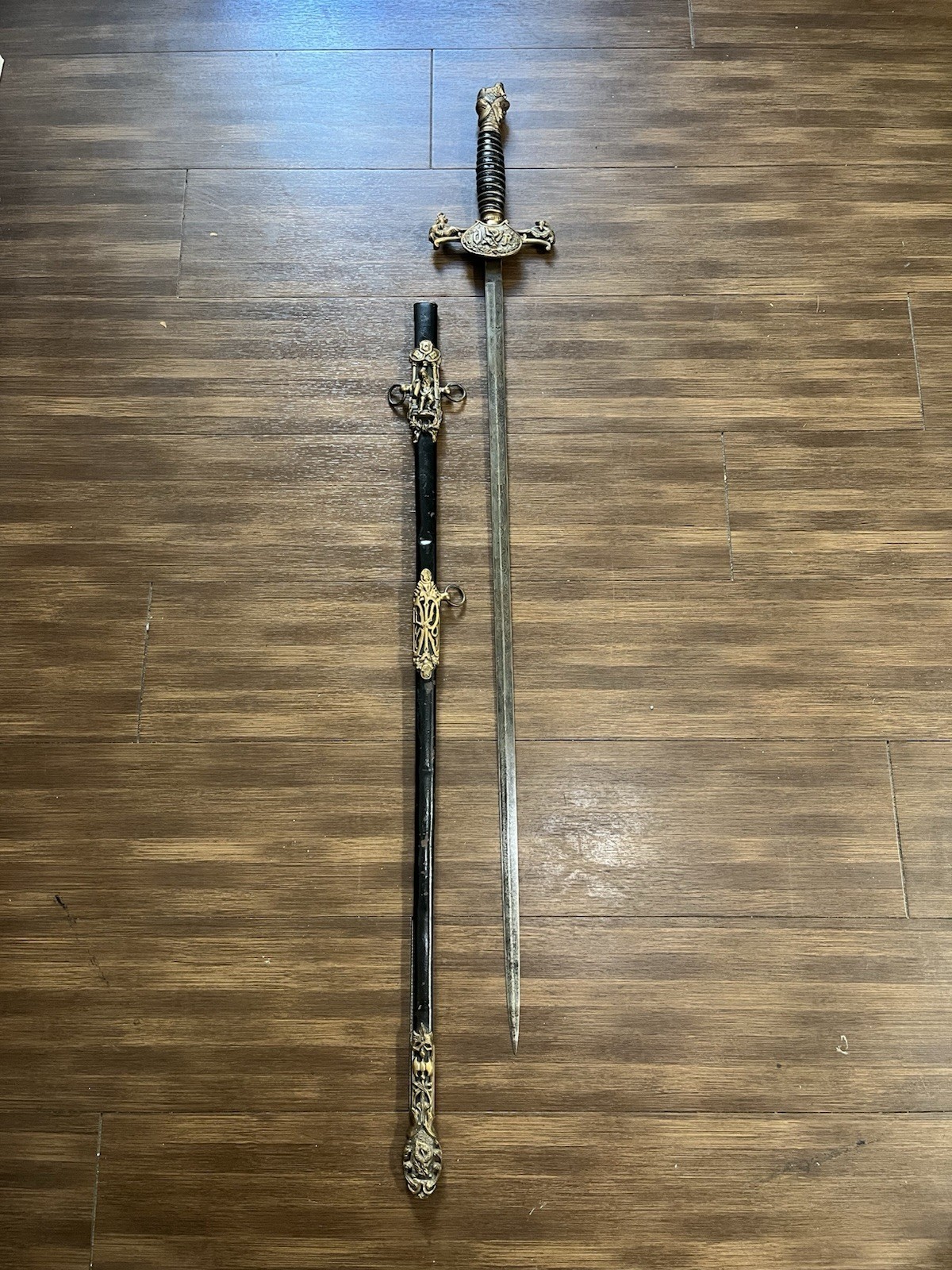 Antique Knights of Pythias UR Ceremonial Sword Scabbard Named J Colomer FCB 37 Antique Knights of Pythias UR Ceremonial Sword Scabbard Named J Colomer FCB 37