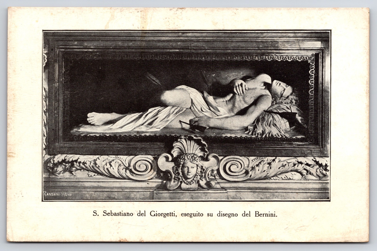Vintage Rome St Sebastian Giorgetti Bernini Sculpture Postcard Sansaini Vintage Rome St Sebastian Giorgetti Bernini Sculpture Postcard Sansaini