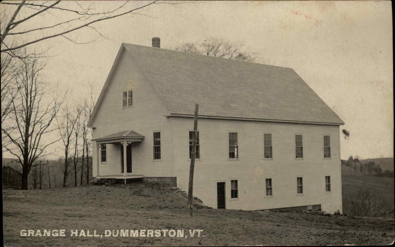 Dummerston VT Grange Hall c1910 Real Photo Postcard