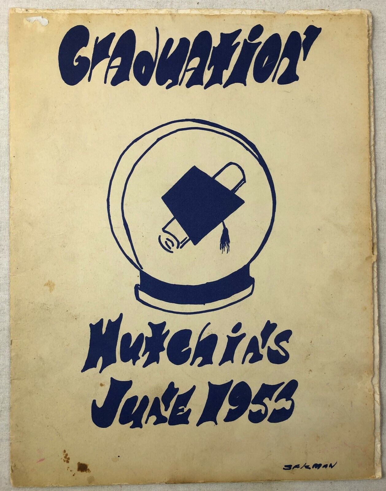 Vintage 1953 Hutchins Intermediate School Graduation Year Book Detroit Michigan
