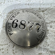 Fort Peck Engineer District Employee ID Badge #6877 - WJ Cooley Maker picture