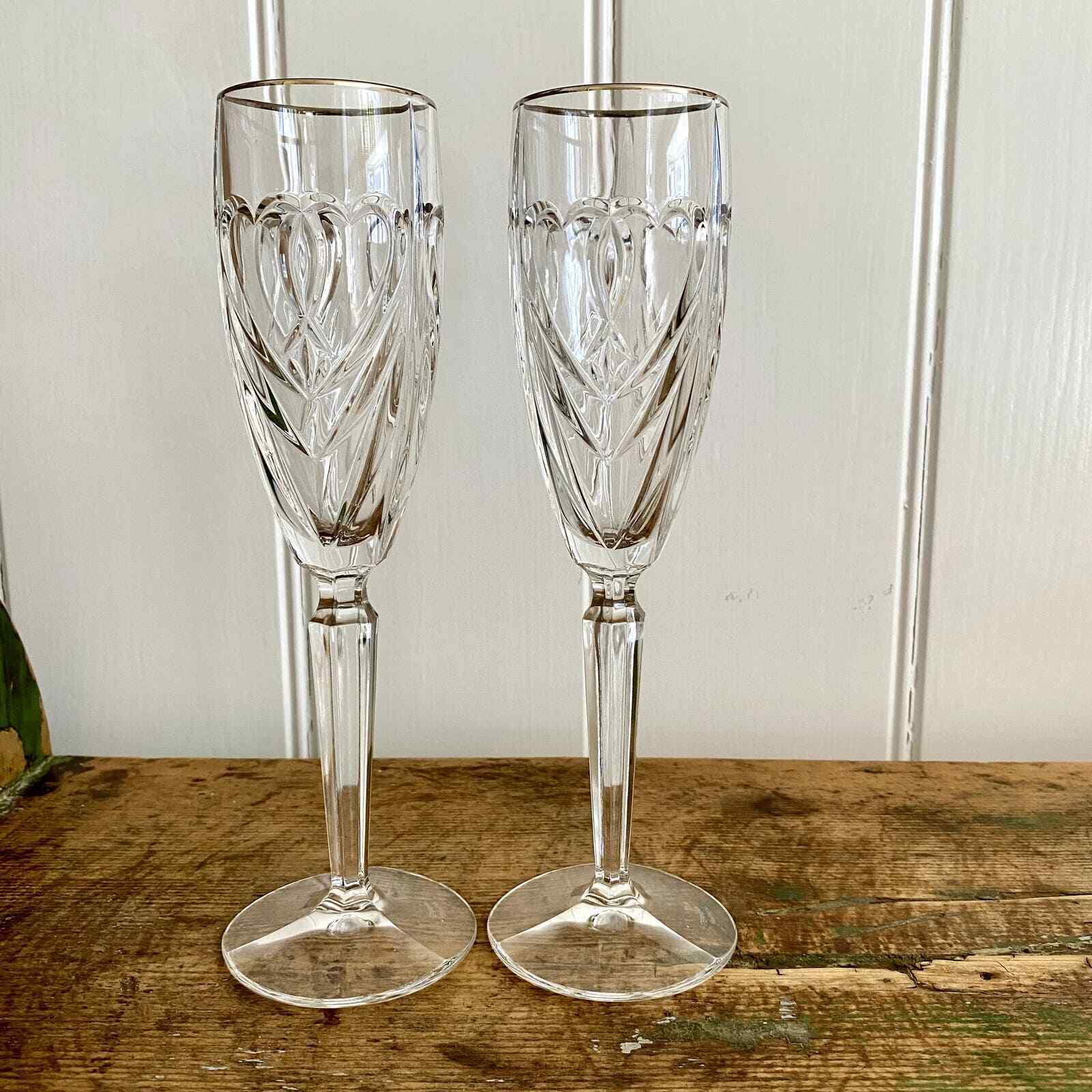 Waterford Crystal Marquis Set of 2 Champagne Flutes  Wedding
