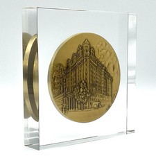 Willard InterContinental Bronze Medallion Lucite Block Encased Washington, DC picture