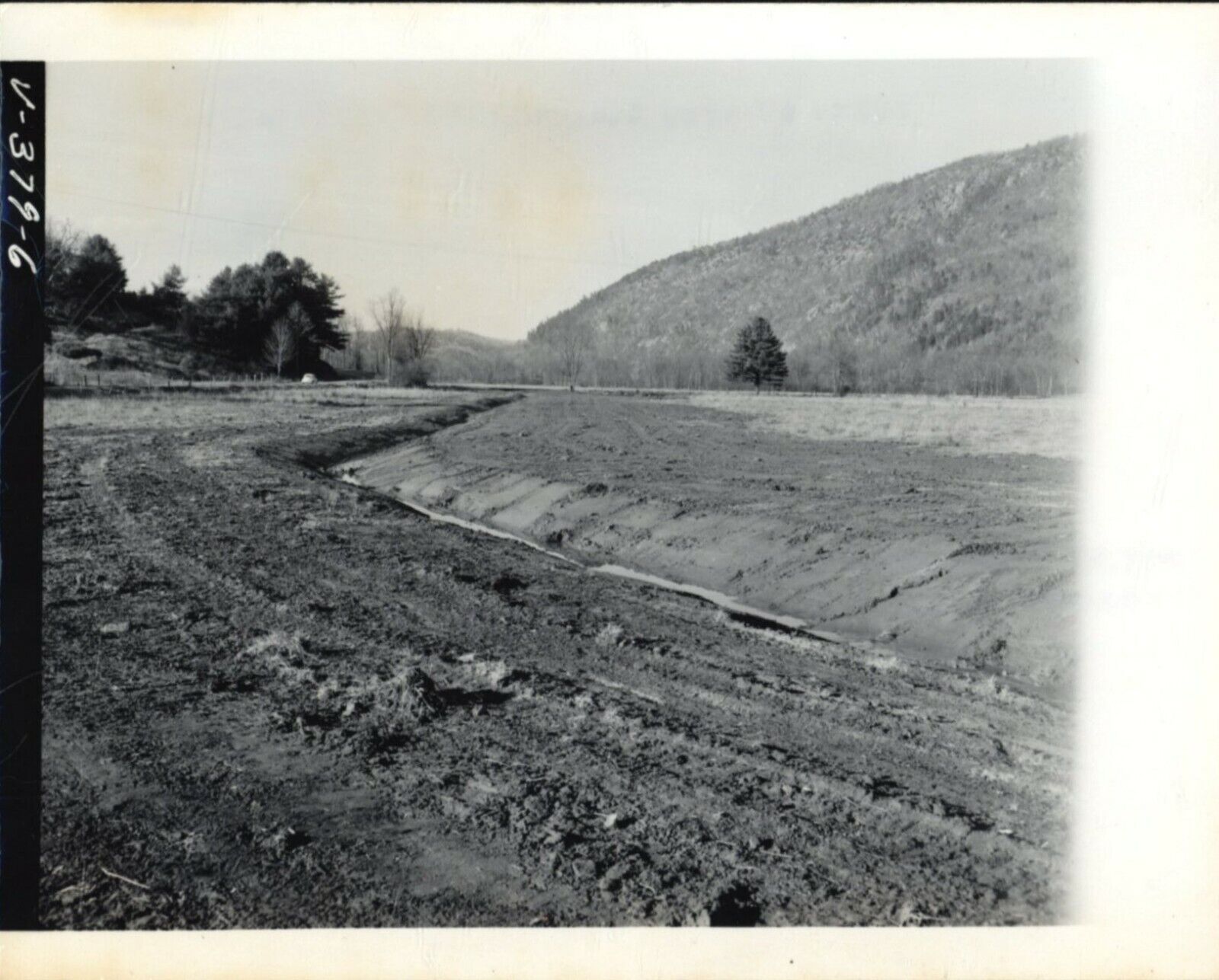 OPEN DRAINAGE DITCH - Rare AGRICULTURAL PHOTOGRAPH - 1962 Weathersfield, VERMONT